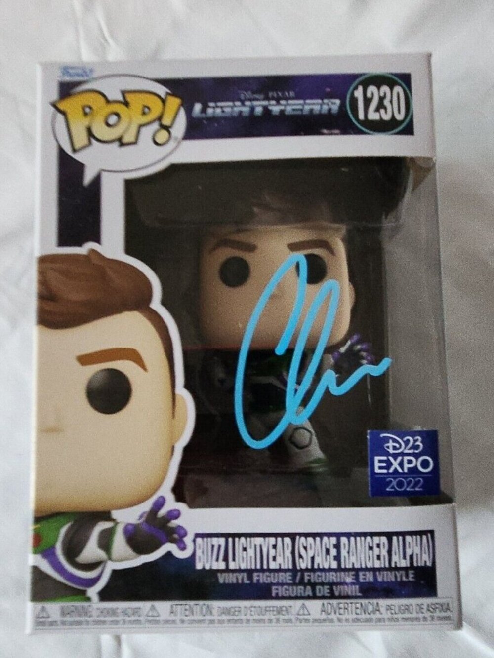 Chris Evans signed Funko Pop! Pixar - Buzz Lightyear (Space Ranger Alpha #1230)